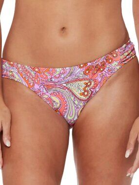 Jessica Simpson Women's Side-Shirred Hipster Bikini Swim Bottom, Floral Multi, S